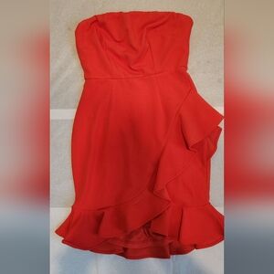 Hello Molly Strapless Red Dress Size 2